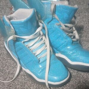 Jeremy Scott x Adidas Blue Glitter Sneakers